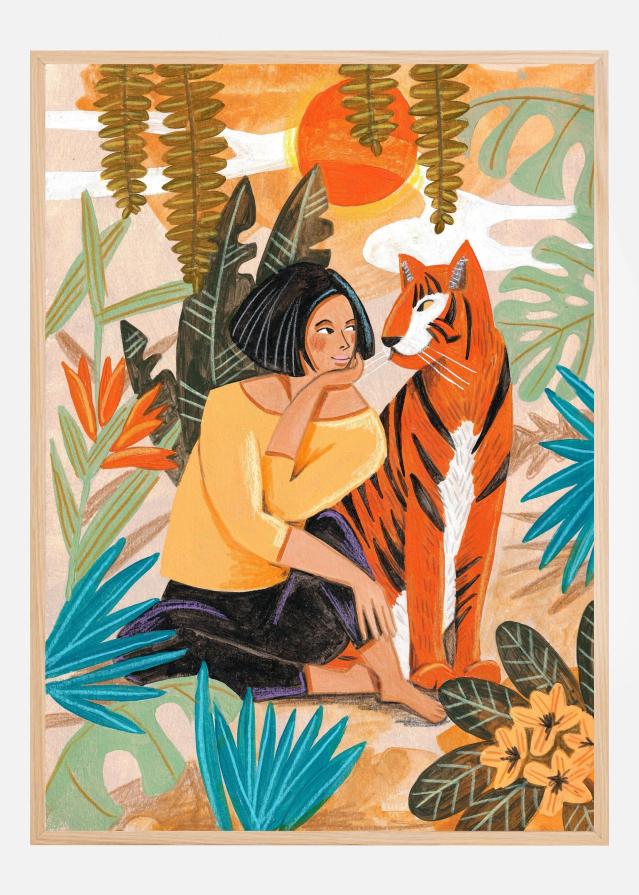 Bildverkstad Woman with Tiger Poster