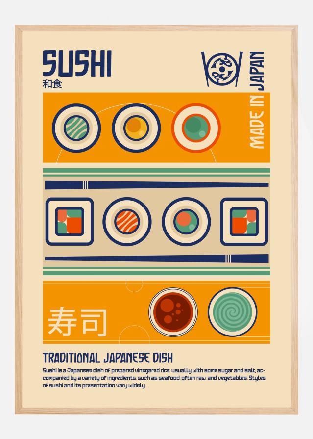 Bildverkstad Sushi Japanese Food Print Poster