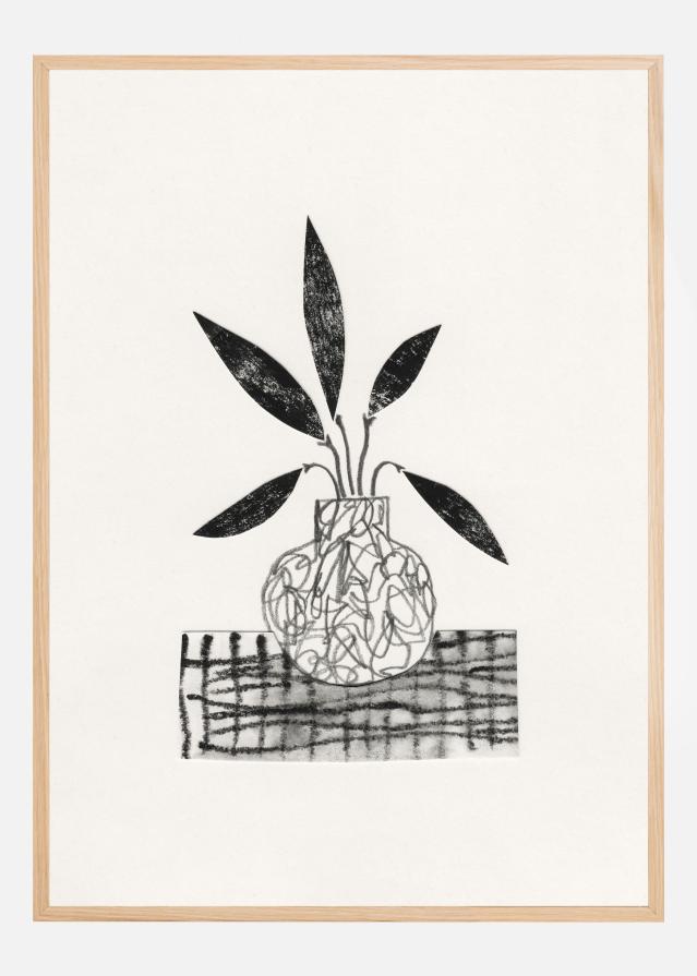 Bildverkstad Still Life With a Vase and Five Leaves Poster