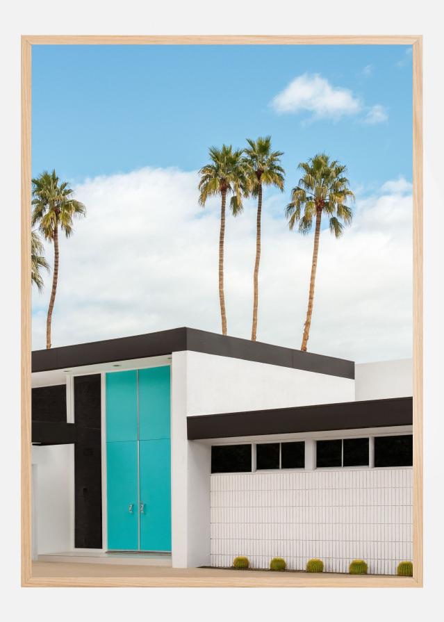 Bildverkstad Turquoise Blue Doors on a Modern Home Poster