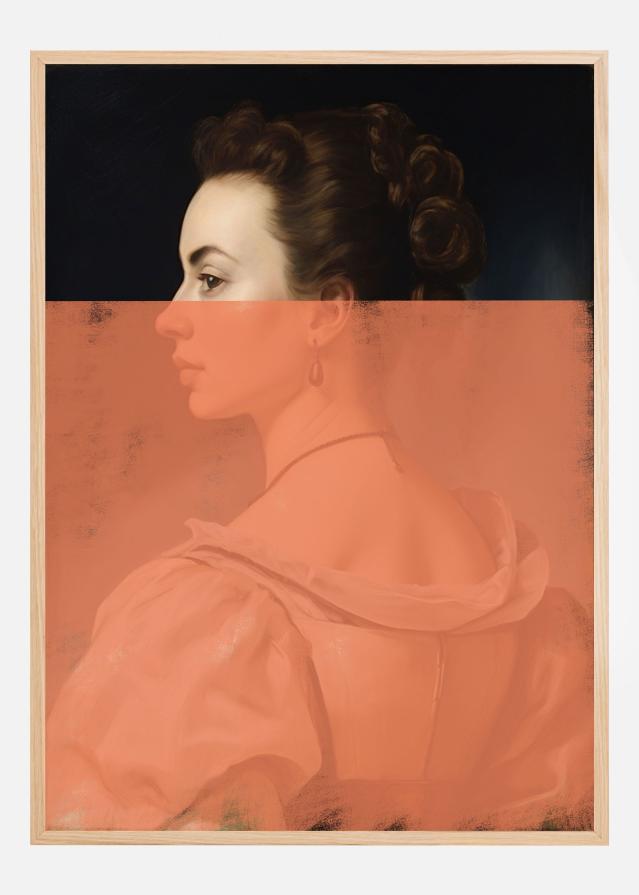 Bildverkstad Altered Portrait of Woman Orange Modern Art Poster