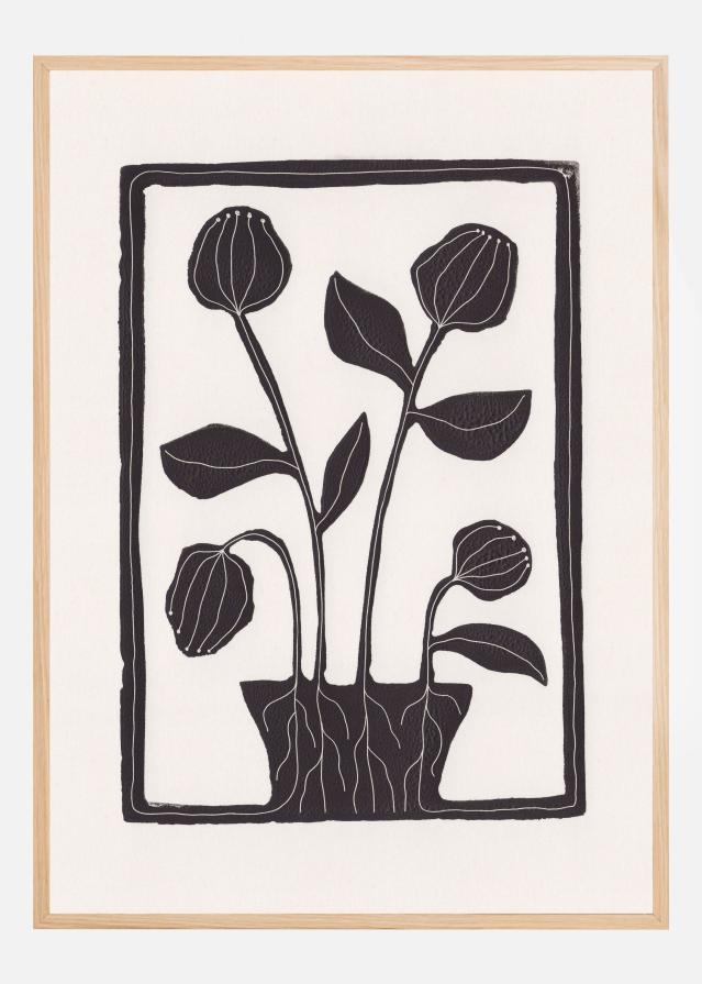 Bildverkstad Floral Serenity / Lino Print Poster