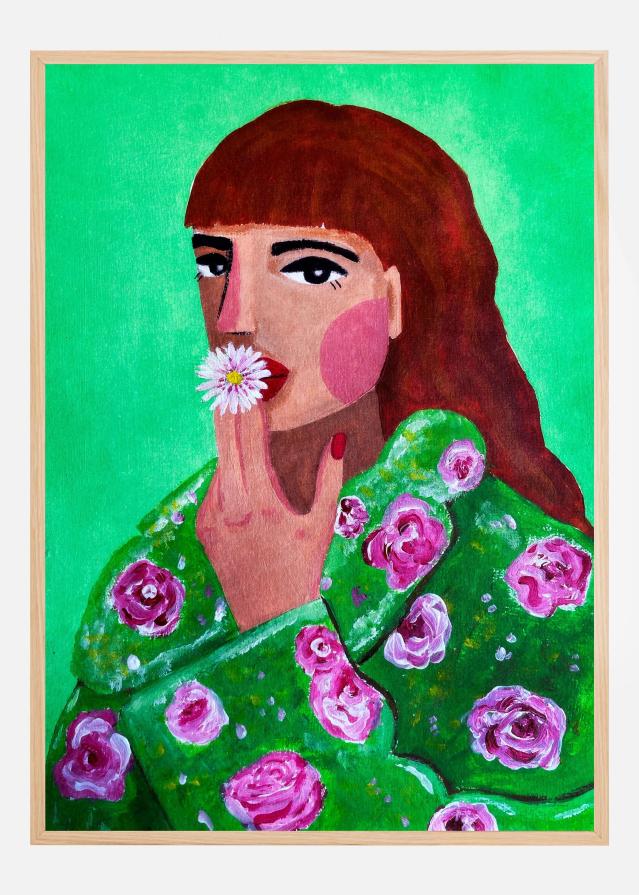 Bildverkstad Woman Smoking a Flower Poster