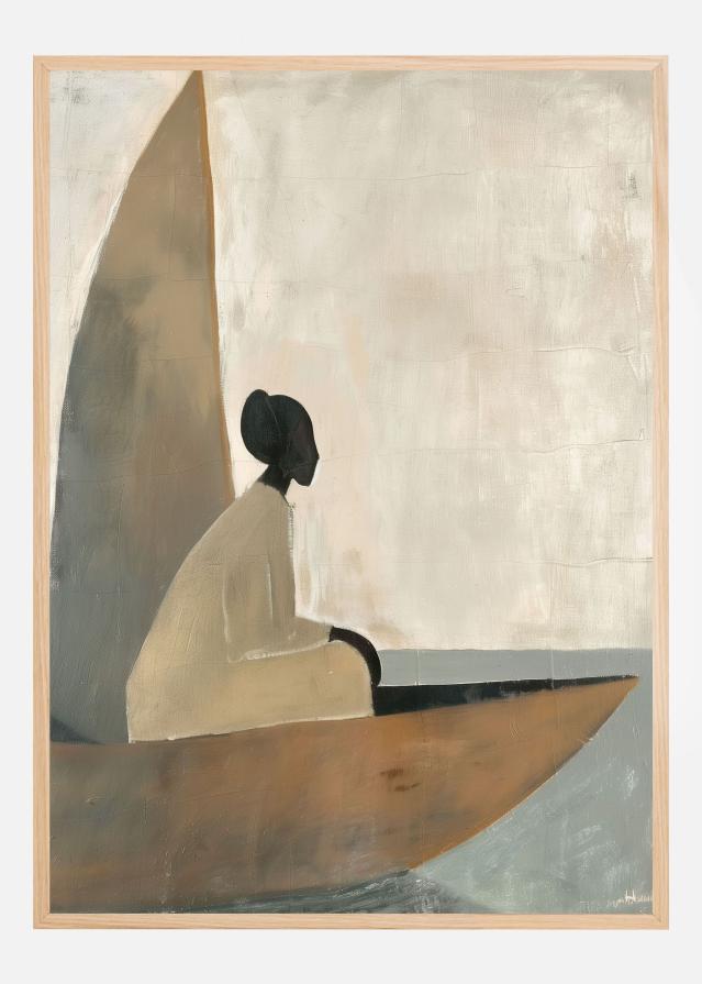 Bildverkstad Woman On Boat Poster