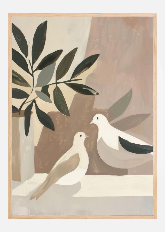 Bildverkstad Doves On Patio Poster