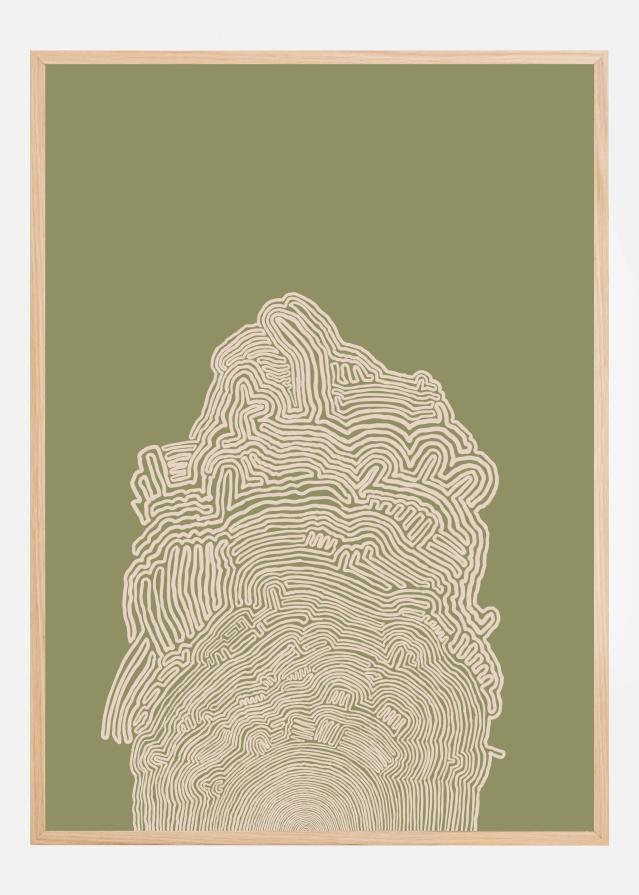 Bildverkstad Line Drawing Green Abstract Poster