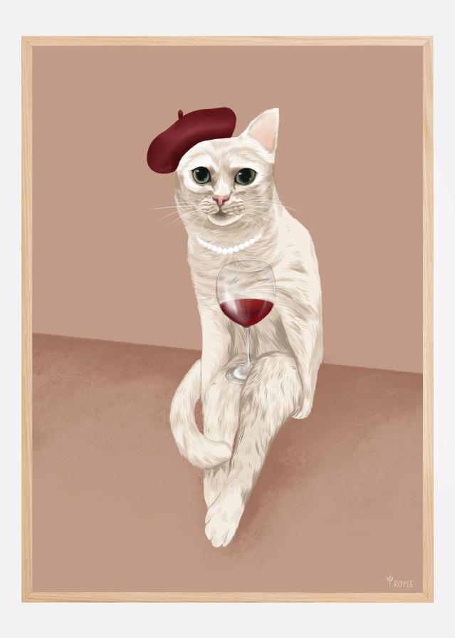 Bildverkstad Classy Wine Cat Poster