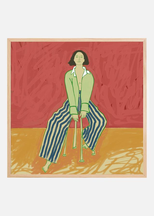 Bildverkstad Woman on stool Poster