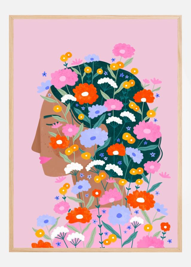 Bildverkstad Colourful flower Lady Poster