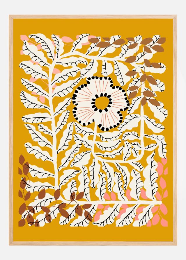 Bildverkstad Fern leaves and flower mustard Poster