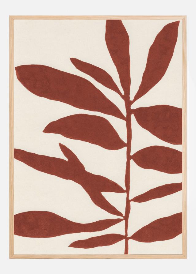 Bildverkstad Linocut Branch #3 : Saffron Red Poster