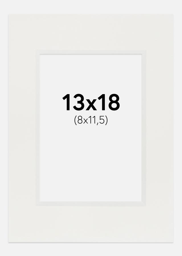 Konstlist Crescent Passe-partout Wit 3 mm (Witte kern) 13x18 cm (8x11,5)