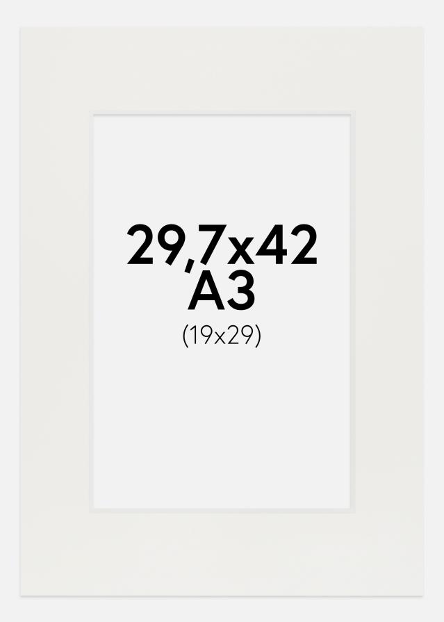 Konstlist Crescent Passe-partout Wit 3 mm (Witte kern) 29,7x42 cm (19x29)