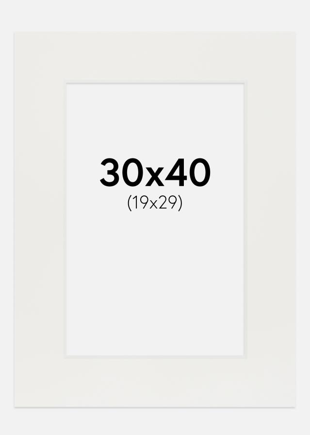 Konstlist Crescent Passe-partout Wit 3 mm (Witte kern) 30x40 cm (19x29)