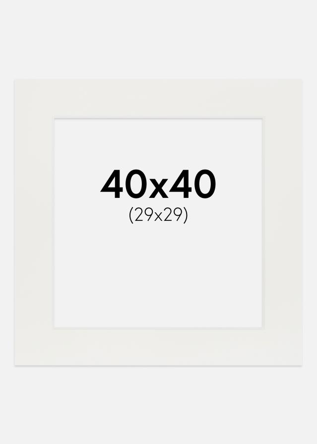 Konstlist Crescent Passe-partout Wit 3 mm (Witte kern) 40x40 cm (29x29)
