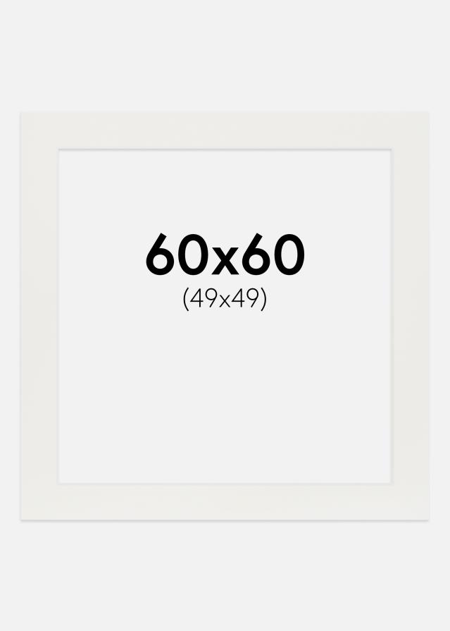 Konstlist Crescent Passe-partout Wit 3 mm (Witte kern) 60x60 cm (49x49)