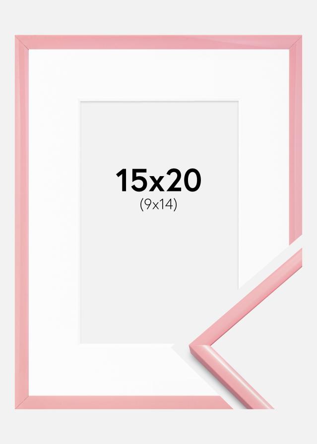 Ram med passepartou Fotokader New Lifestyle Roze 15x20 cm - Passe-partout Wit 10x15 cm