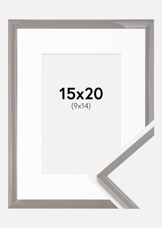 Ram med passepartou Fotokader New Lifestyle aarde grijs 15x20 cm - Passe-partout Wit 10x15 cm