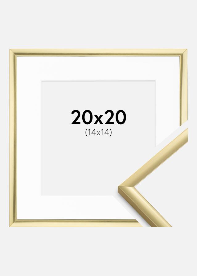 Ram med passepartou Fotokader New Lifestyle Goud 20x20 cm - Passe-partout Wit 15x15 cm