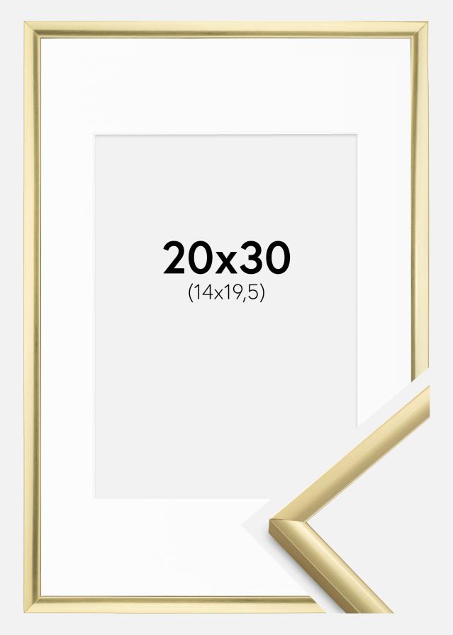 Ram med passepartou Kader New Lifestyle Goud 20x30 cm - Passe-partout Wit 15x21 cm (A5)