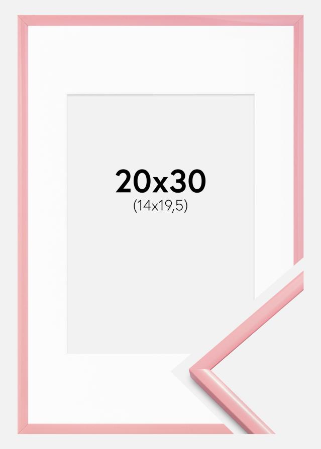 Ram med passepartou Fotokader New Lifestyle Roze 20x30 cm - Passe-partout Wit 15x21 cm