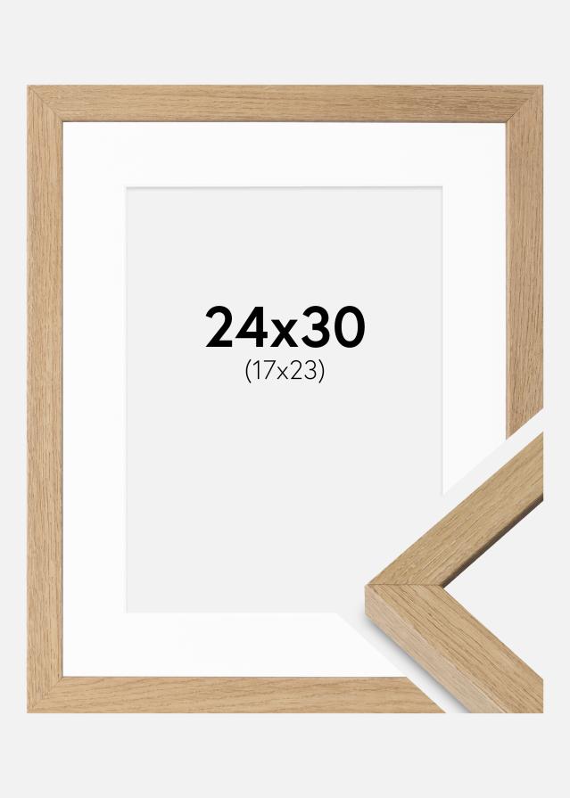 Ram med passepartou Fotokader Hermes Natuurlijk eik 24x30 cm - Passe-partout Wit 18x24 cm