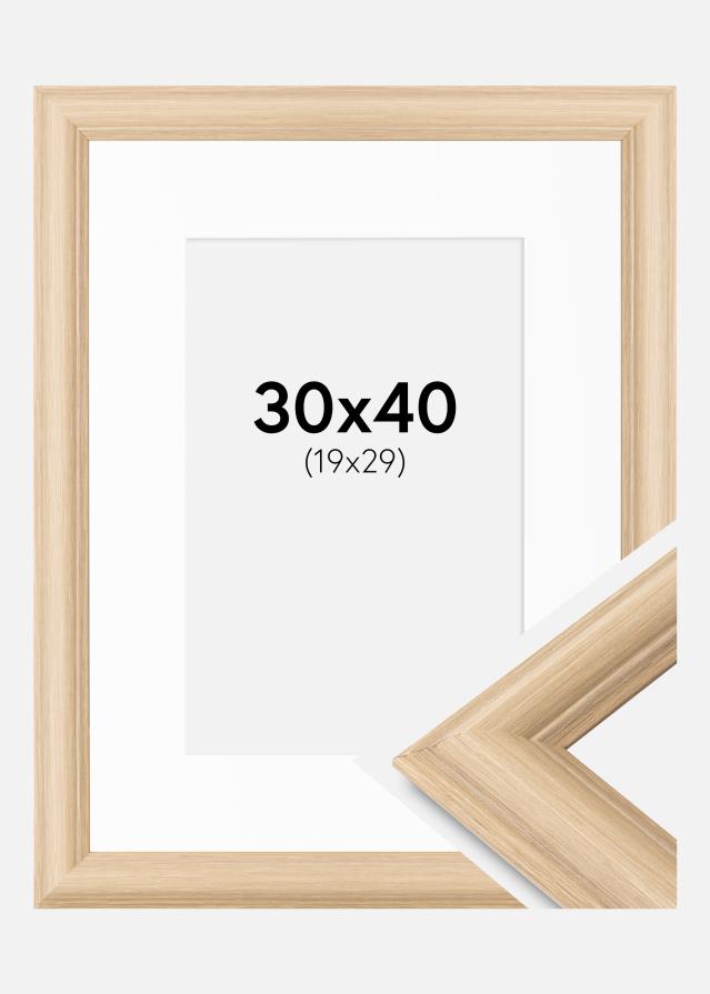 Ram med passepartou Kader Västkusten Eikenhout 30x40 cm - Passe-partout Wit 20x30 cm