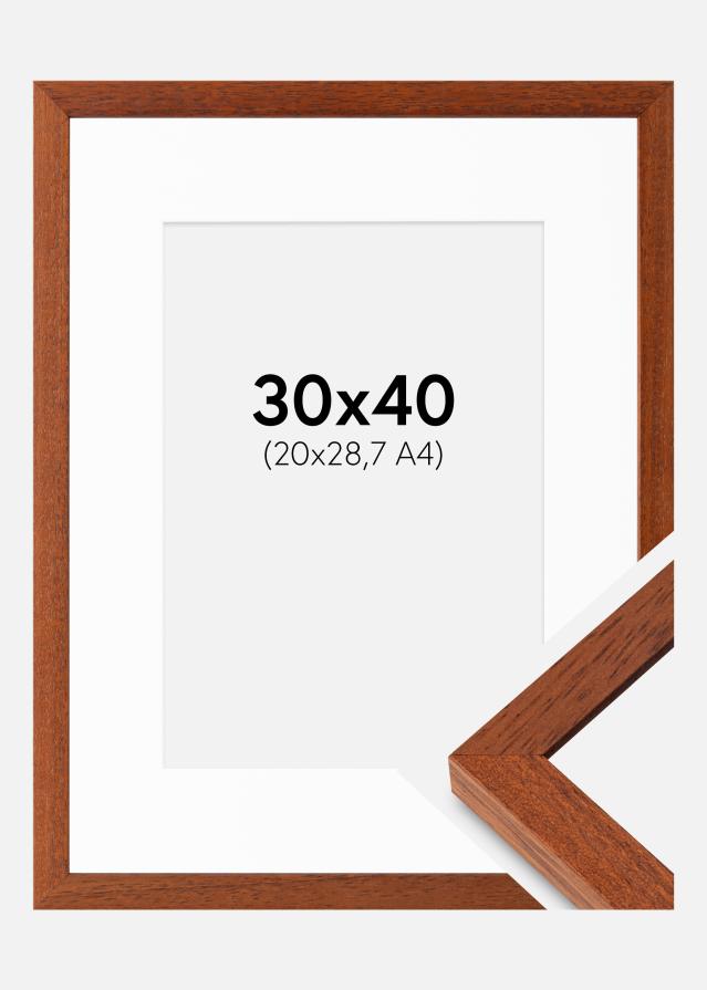 Ram med passepartou Fotokader Hermes Kers 30x40 cm - Passe-partout Wit 21x29,7 cm