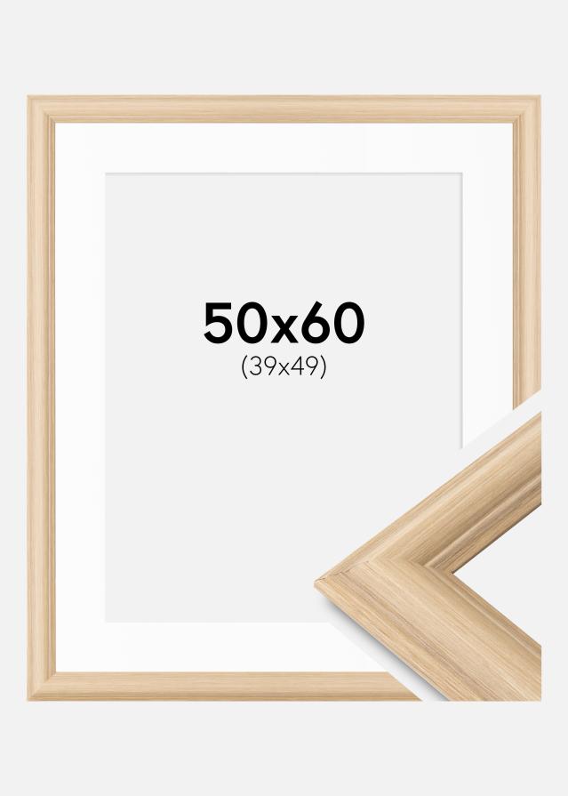 Ram med passepartou Kader Västkusten Eikenhout 50x60 cm - Passe-partout Wit 40x50 cm