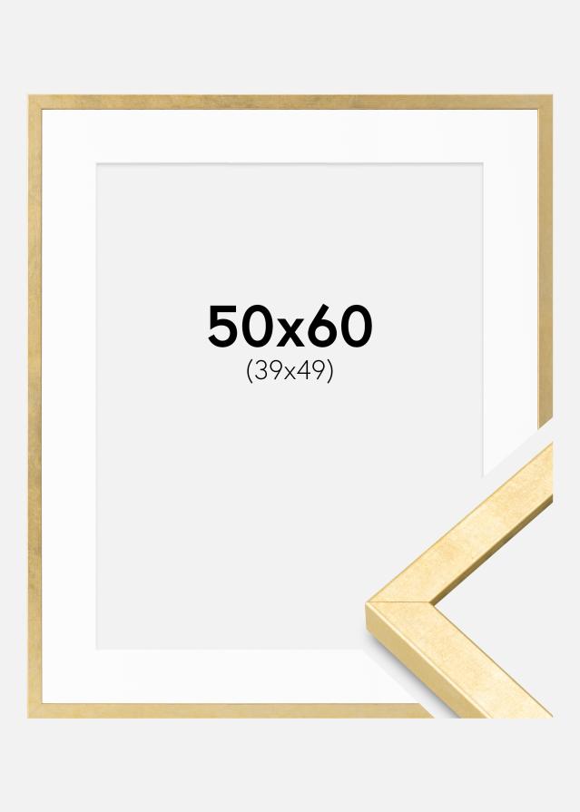 Ram med passepartou Fotokader Ares Goud 50x60 cm - Passe-partout Wit 40x50 cm