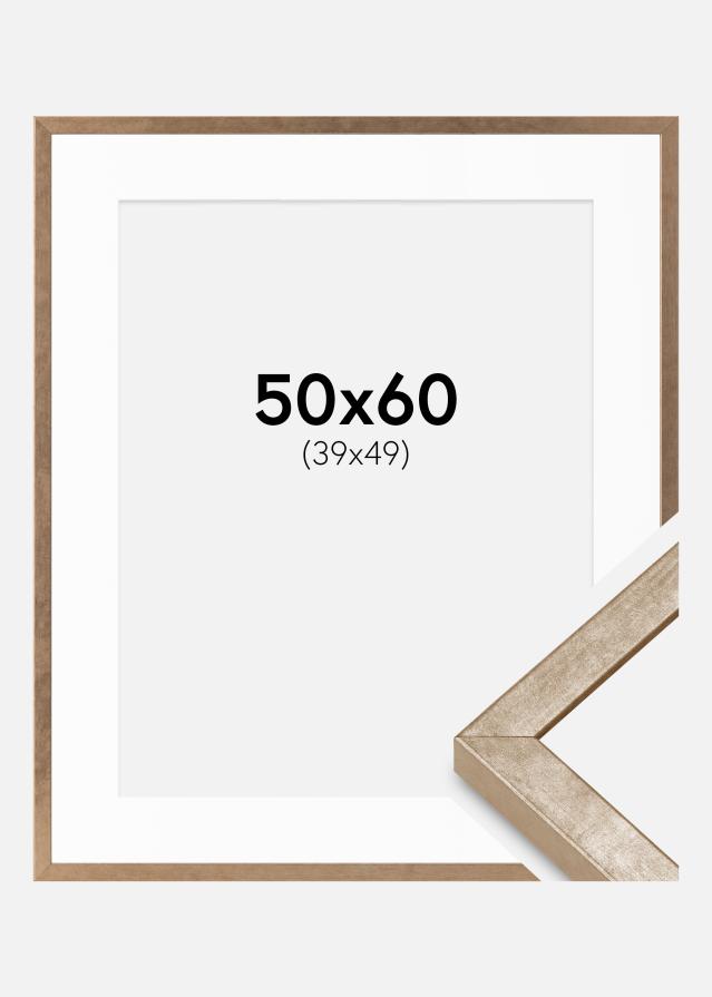 Ram med passepartou Fotokader Ares Messing 50x60 cm - Passe-partout Wit 40x50 cm