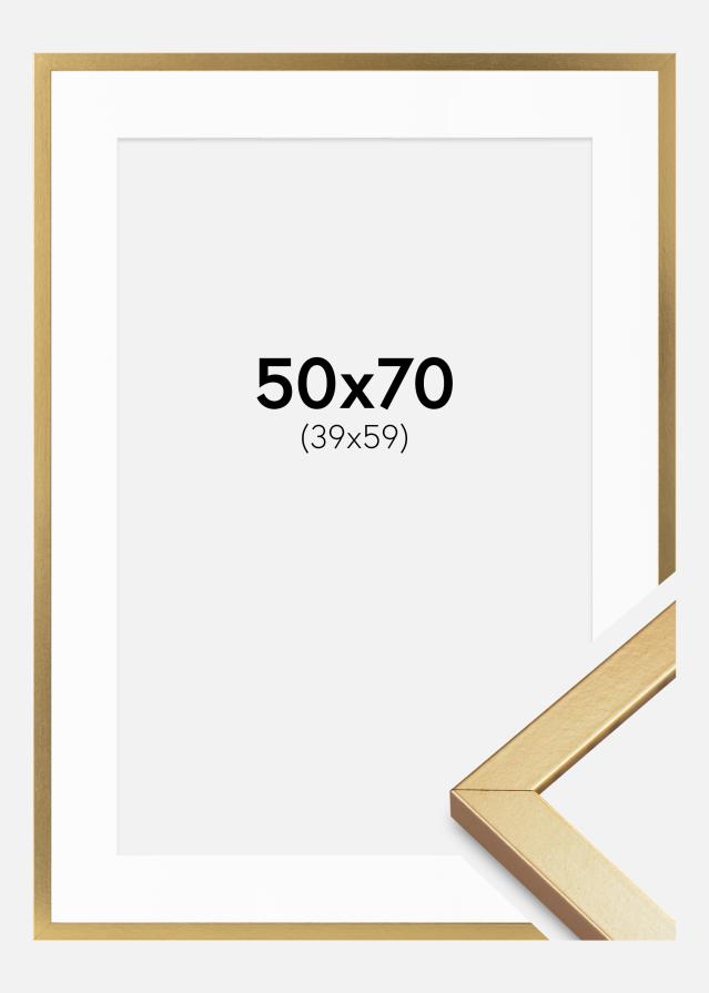 Ram med passepartou Fotokader Minerva Goud 50x70 cm - Passe-partout Wit 40x60 cm