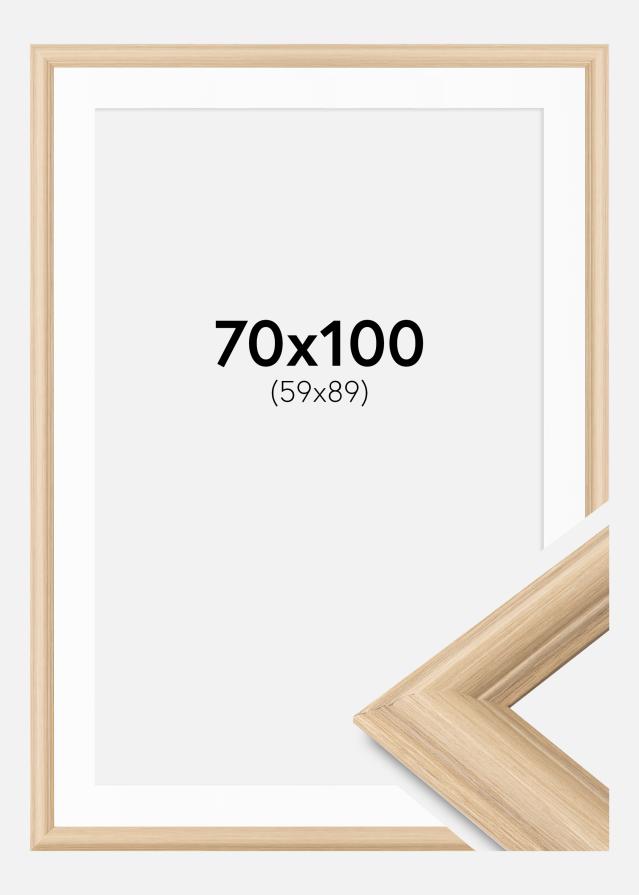 Ram med passepartou Kader Västkusten Eikenhout 70x100 cm - Passe-partout Wit 60x90 cm