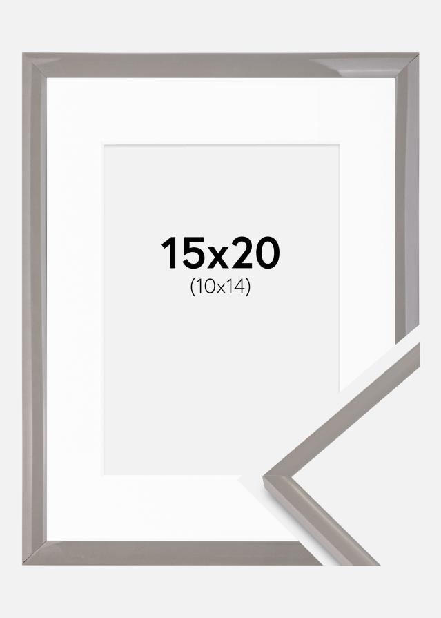 Ram med passepartou Fotokader New Lifestyle aarde grijs 15x20 cm - Passe-partout Wit 11x15 cm