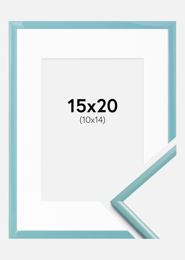 Ram med passepartou Fotokader New Lifestyle Turkoois 15x20 cm - Passe-partout Wit 11x15 cm