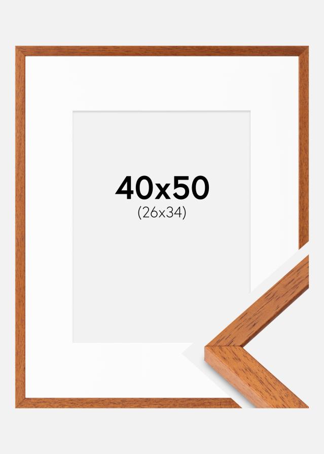 Ram med passepartou Fotokader Ares Kers 40x50 cm - Passe-partout Wit 27x35 cm