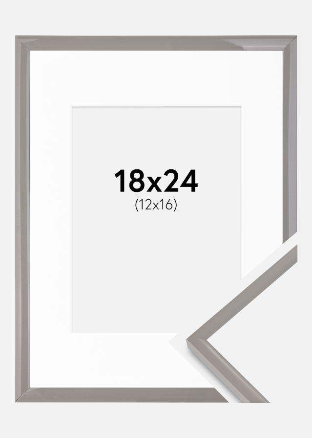 Ram med passepartou Fotokader New Lifestyle aarde grijs 18x24 cm - Passe-partout Wit 13x17 cm