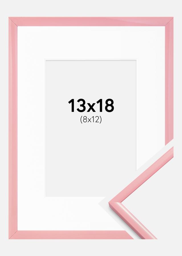Ram med passepartou Fotokader New Lifestyle Roze 13x18 cm - Passe-partout Wit 9x13 cm