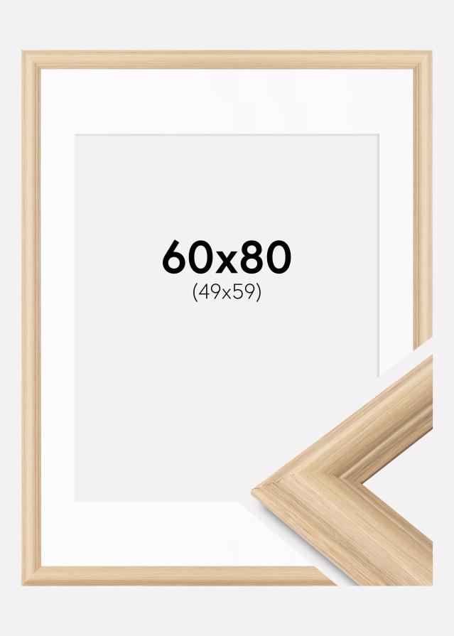 Ram med passepartou Kader Västkusten Eikenhout 60x80 cm - Passe-partout Wit 50x60 cm