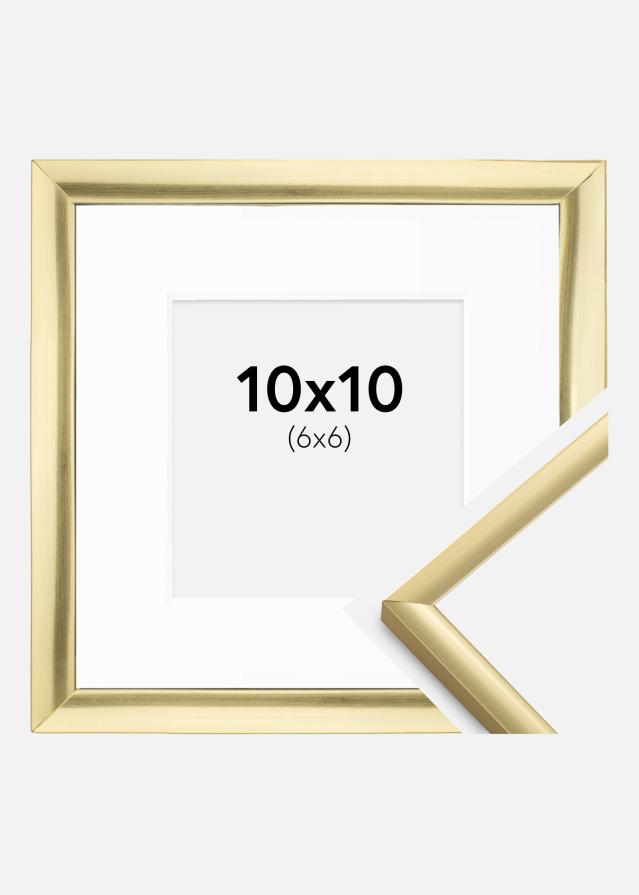 Ram med passepartou Fotokader New Lifestyle Goud 10x10 cm - Passe-partout Wit 7x7 cm