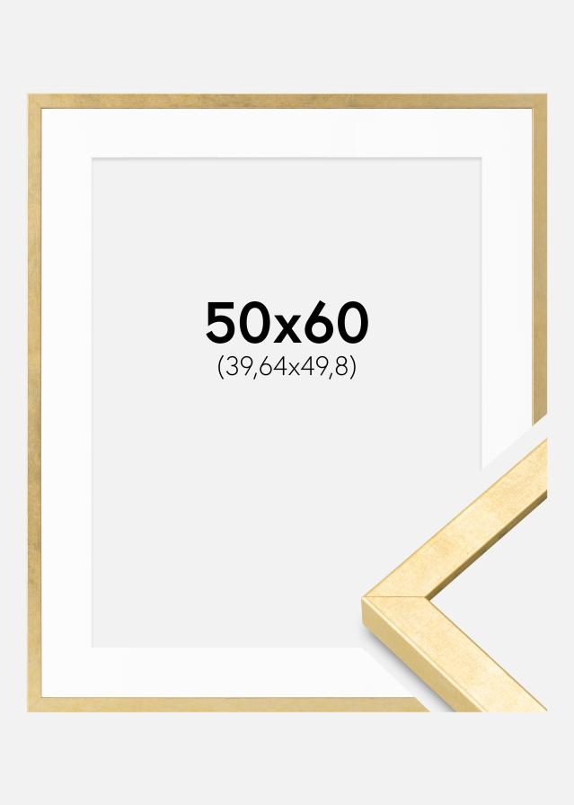 Ram med passepartou Fotokader Ares Goud 50x60 cm - Passe-partout Wit 16x20 inches
