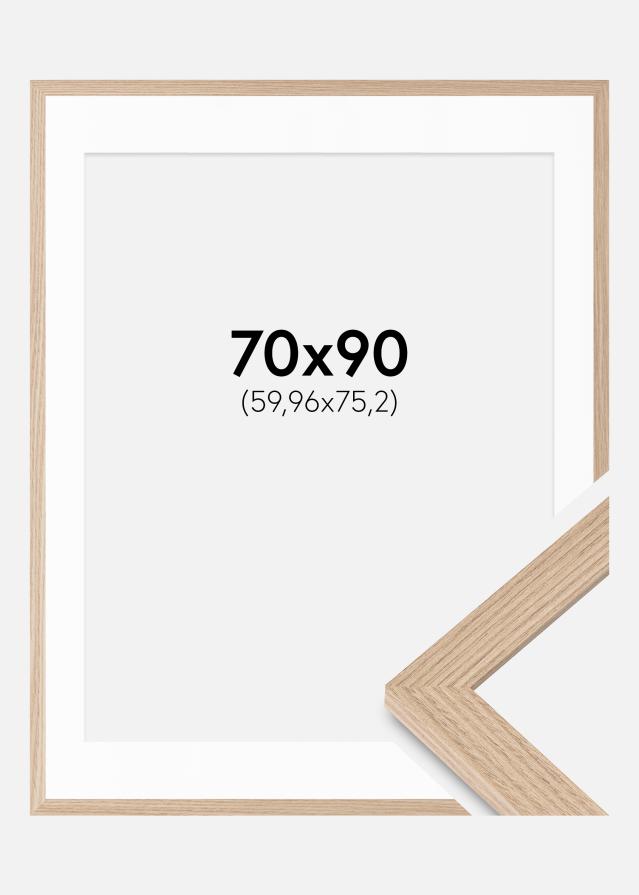 Ram med passepartou Fotokader BGA Classic Eik 70x90 cm - Passe-partout Wit 24x30 inches