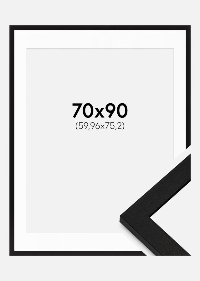 Ram med passepartou Fotokader BGA Classic Zwart 70x90 cm - Passe-partout Wit 24x30 inches