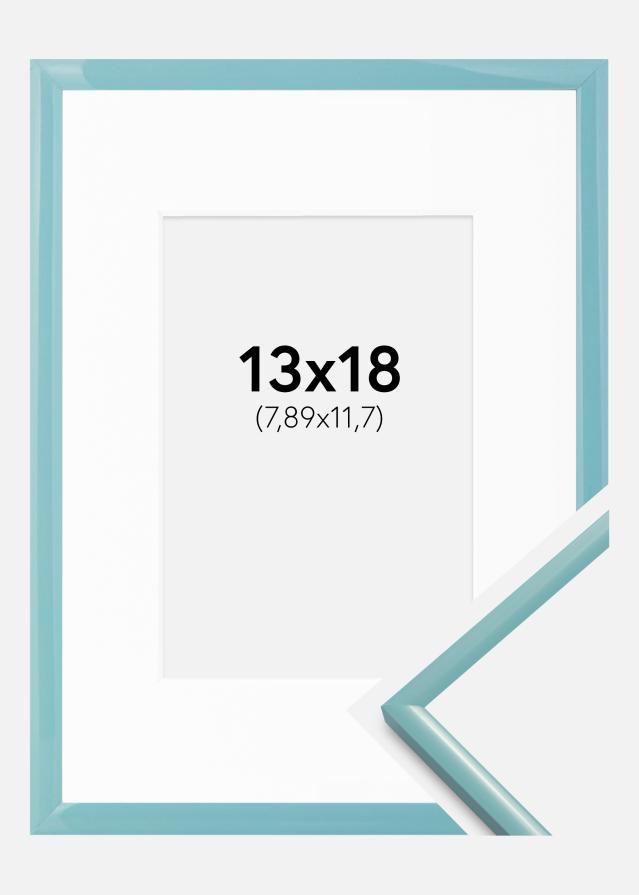 Ram med passepartou Fotokader New Lifestyle Turkoois 13x18 cm - Passe-partout Wit 3,5x5 inches