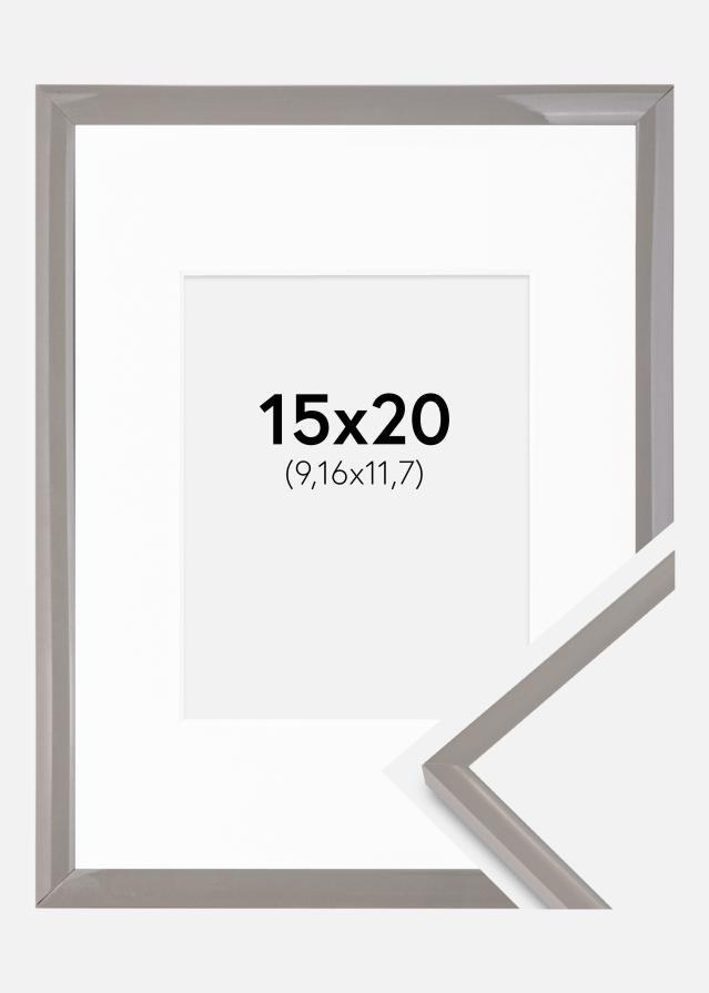 Ram med passepartou Fotokader New Lifestyle aarde grijs 15x20 cm - Passe-partout Wit 4x5 inches