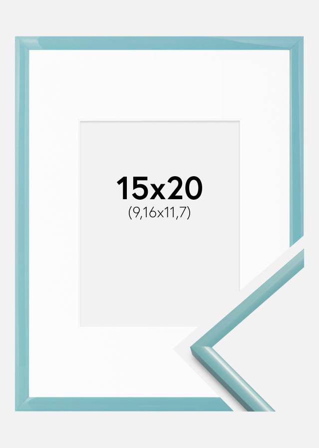 Ram med passepartou Fotokader New Lifestyle Turkoois 15x20 cm - Passe-partout Wit 4x5 inches