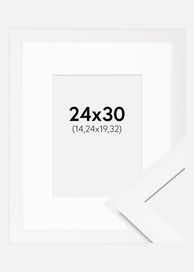 Ram med passepartou Fotokader BGA Classic Wit 24x30 cm - Passe-partout Wit 6x8 inches