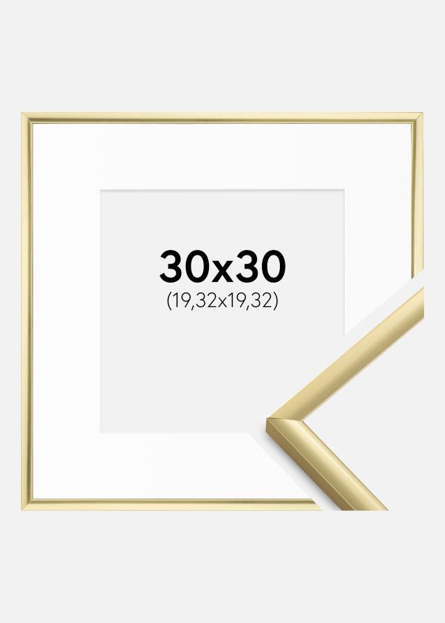 Ram med passepartou Fotokader New Lifestyle Goud 30x30 cm - Passe-partout Wit 8x8 inches
