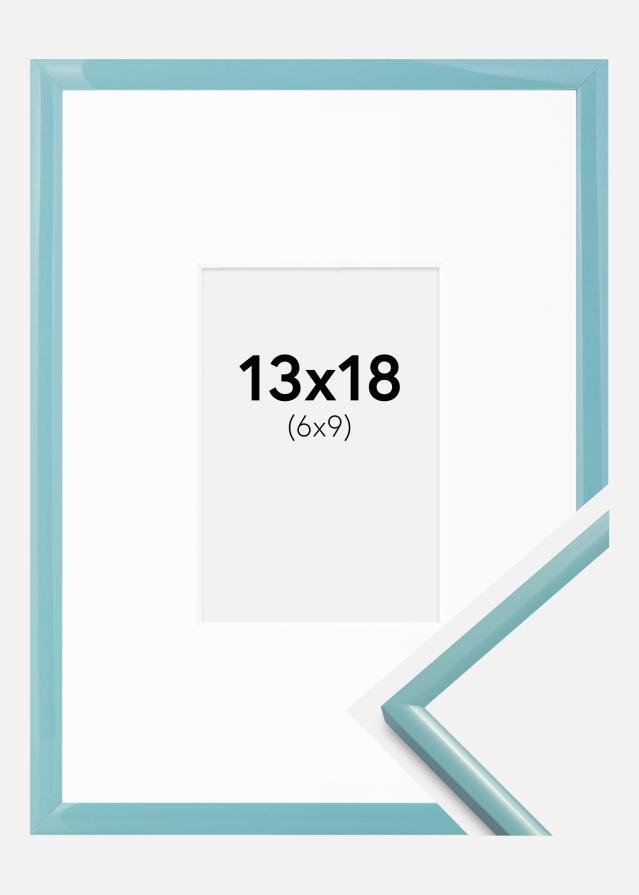 Ram med passepartou Fotokader New Lifestyle Turkoois 13x18 cm - Passe-partout Wit 7x10 cm
