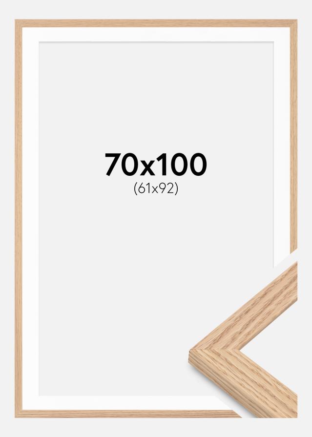Ram med passepartou Kader Tidlös Massief Eik 70x100 cm - Passe-partout Wit 62x93 cm